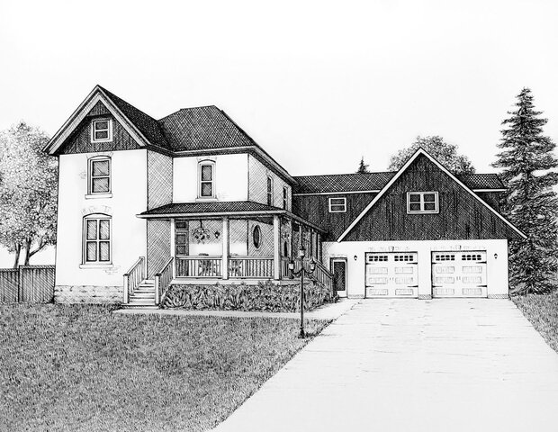 Courtesy of blackdogartshop House Portraits 04